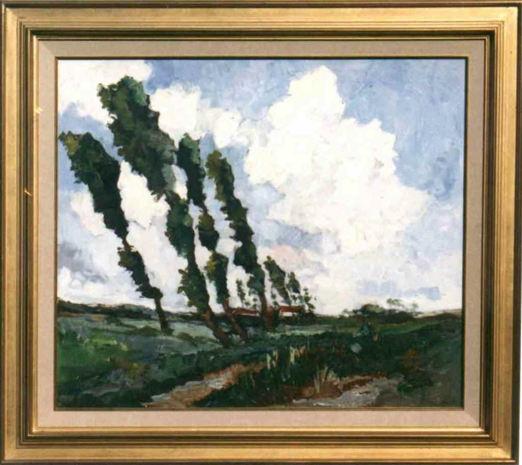 Jaques Mahy  Pappeln in offener Landschaft/Poplars in open Landscape