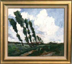 Jaques Mahy   Pappeln in offener Landschaft/Poplars in open Landscape